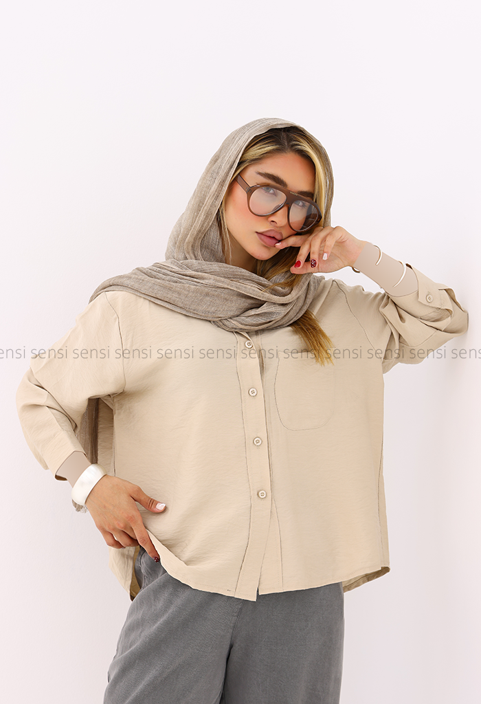 شومیز زنانه تک جیب پری کد1006545